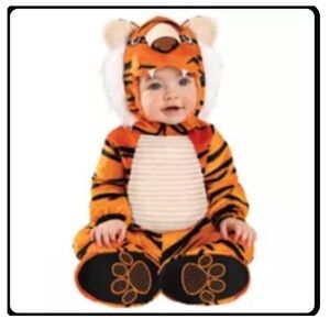 Spirit Halloween Baby Tiger Two Pc Costume 
Snap Legs Upper Back Size 0-6 Months